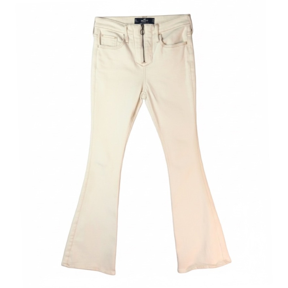 HOLLISTER Off-White Jeans HIGH RISE VINTAGE FLARE Exposed Zipper Fly 3L 26x34